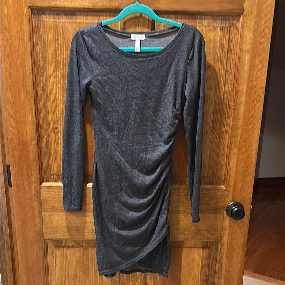 Elegant Gray Long Sleeve Dress